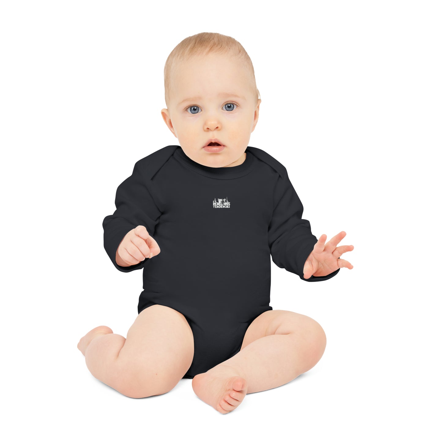 Tiny Rebel Whimsy Hug Baby Long-Sleeve Organic Bodysuit