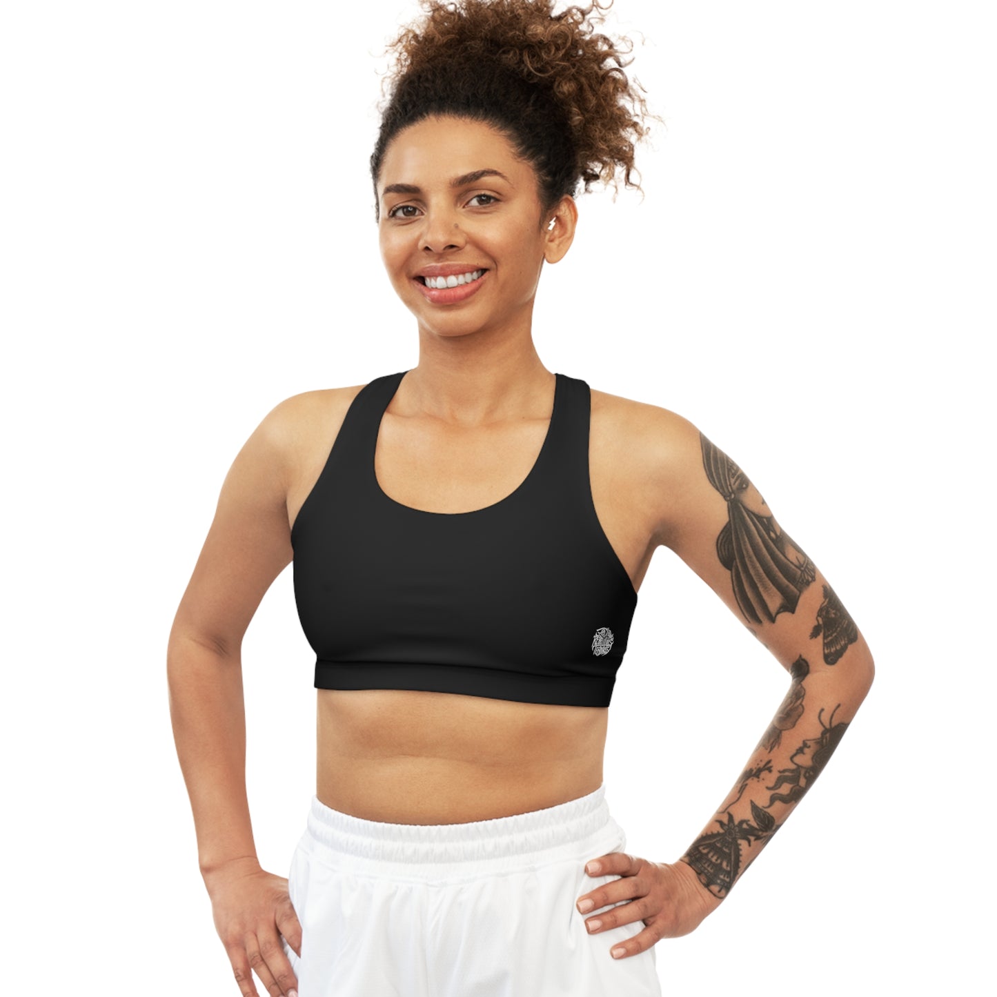 Rebellious-Sportswear Seamless Sports Bra (Black)