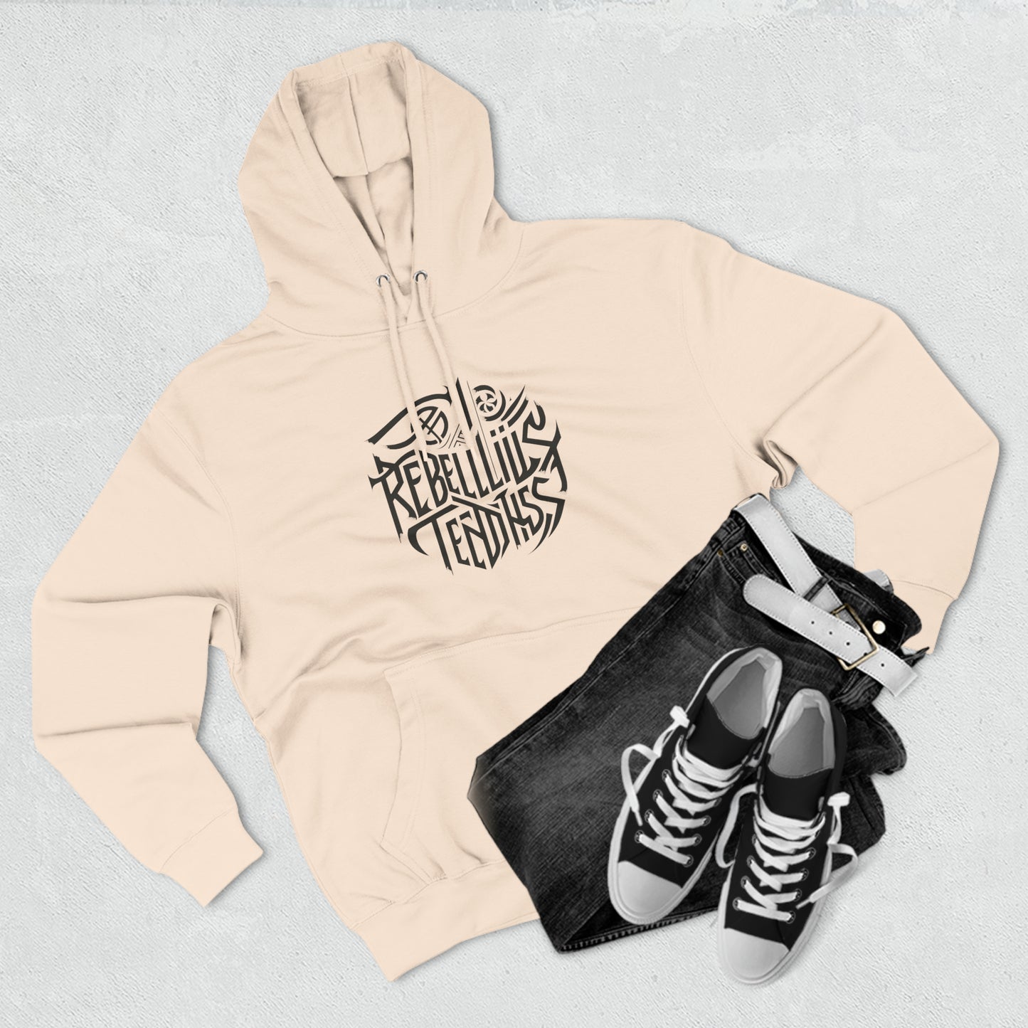 Rebellious Three-Panel Fleece Hoodie