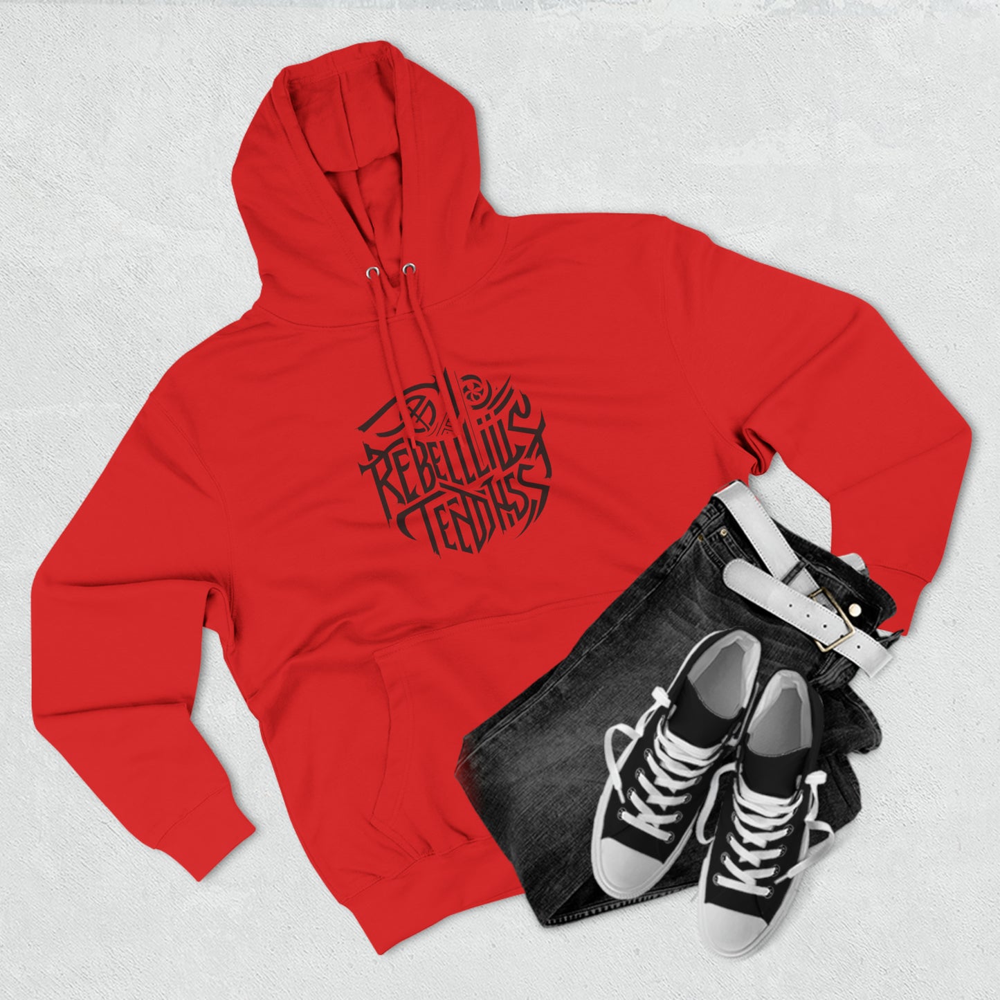 Rebellious Three-Panel Fleece Hoodie