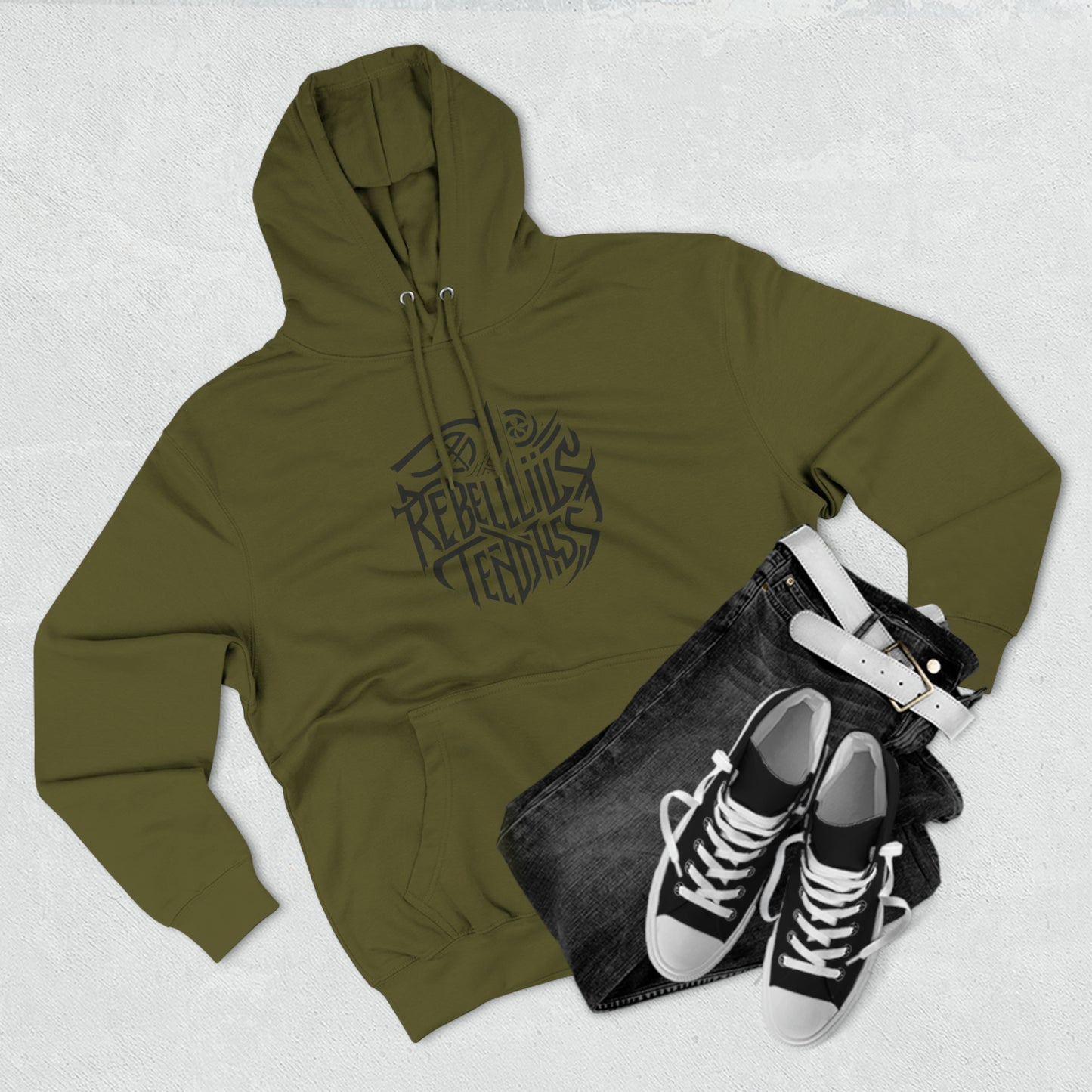 Rebellious Three-Panel Fleece Hoodie