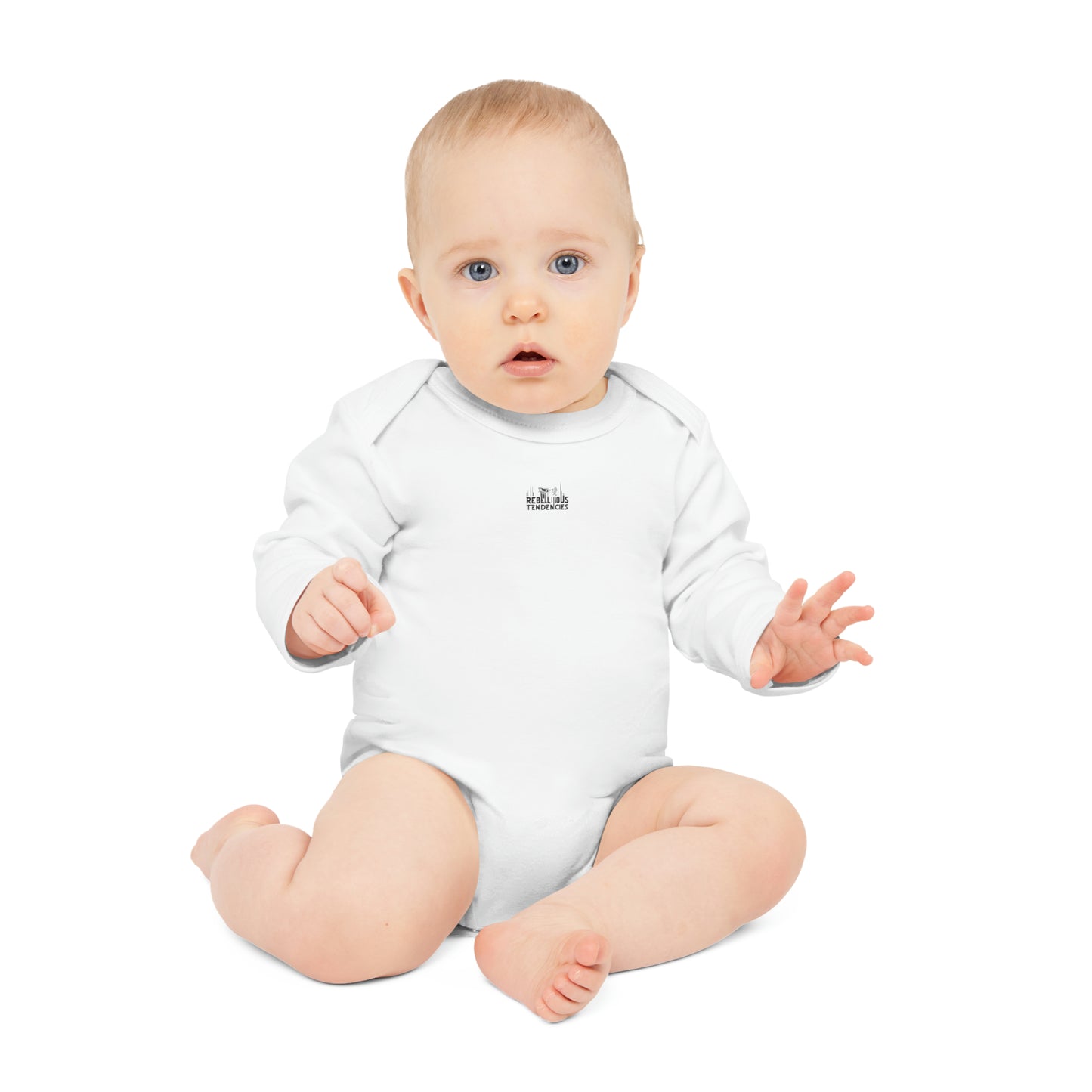 Tiny Rebel Whimsy Hug Baby Long-Sleeve Organic Bodysuit