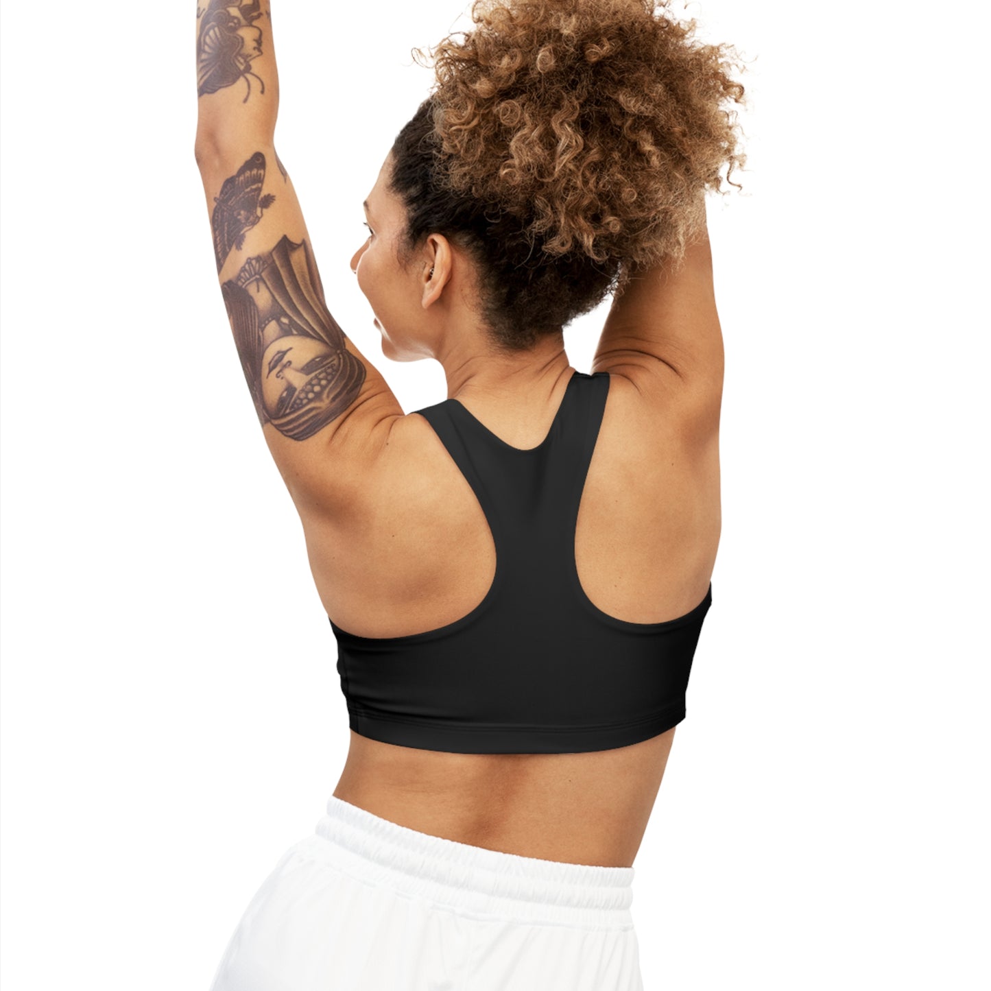 Rebellious-Sportswear Seamless Sports Bra (Black)